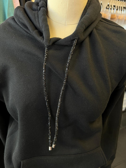 Rhinestone Hoodie Strings With Silver Metal Ends/ Replace Hoodie String/Bling Strings