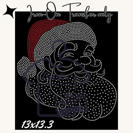 Santa Rhinestone Iron-On Transfer *Santa Rhinestones *High quality rhinestones