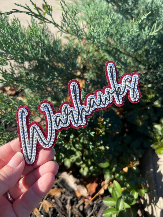 Warhawks *3D Glitter Mascot Rhinestone Hat Patch* Iron-On adhesive